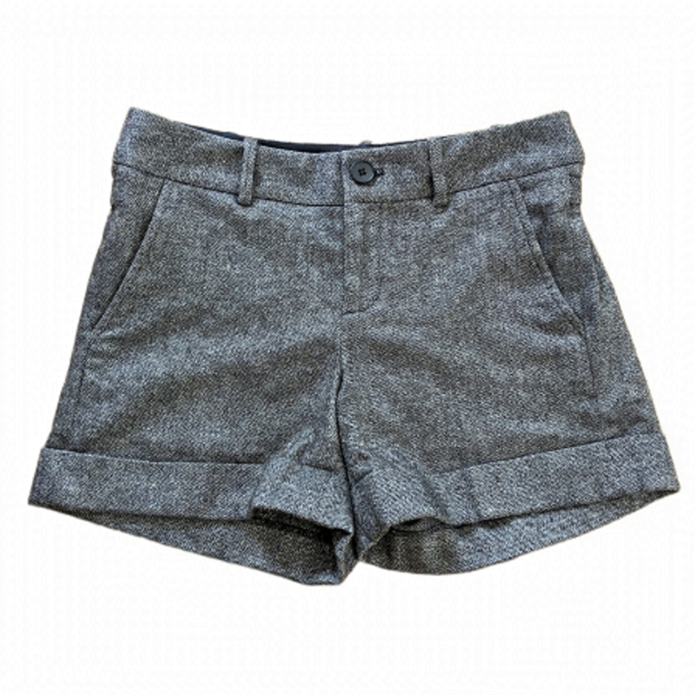 CLUB Monaco wool blend chevron pattern heather grey shorts size 2 T7